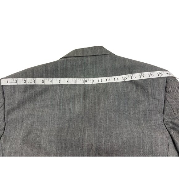 Adams Row Mens Gray Pinstripe Double-Breasted Suit 42R Jacket & 34x32 Pants DH18 - Picture 12 of 16